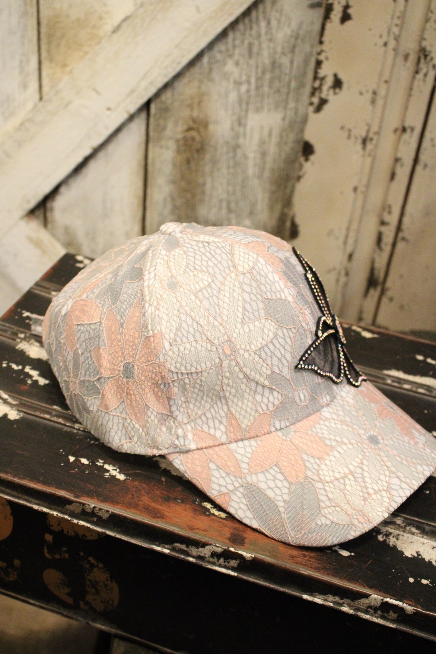Lace Lux Blush Butterfly Cap