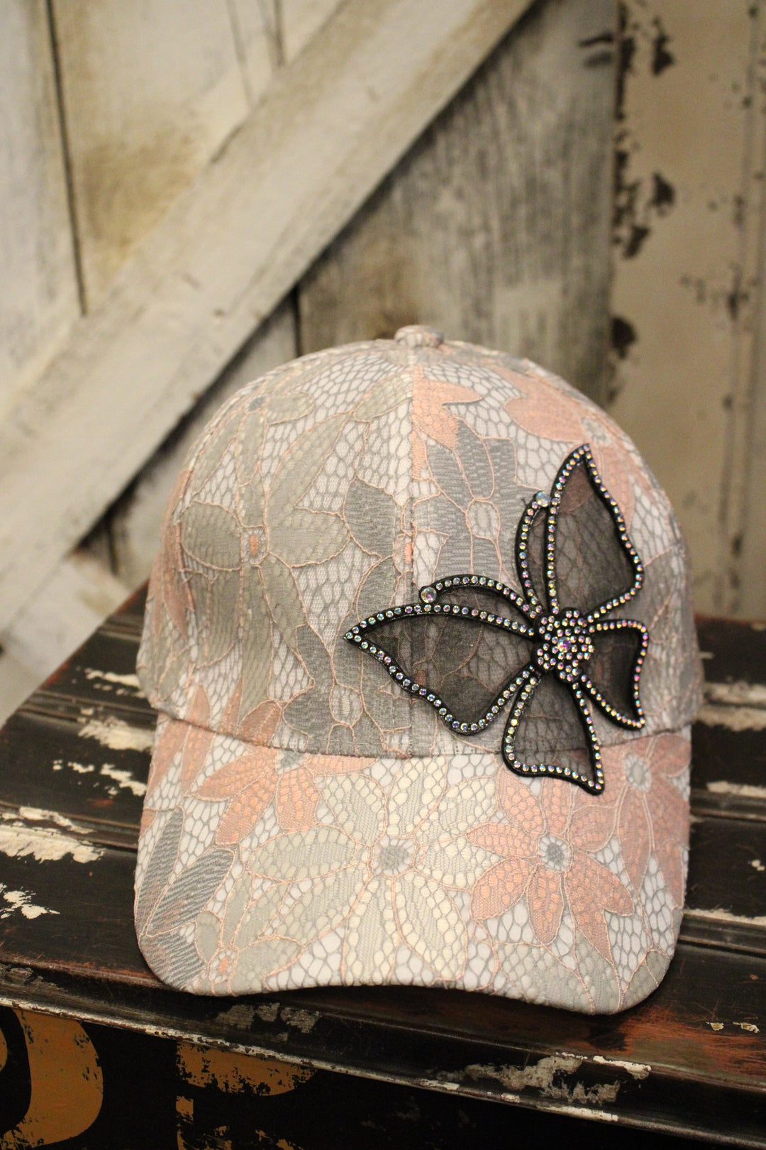 Lace Lux Blush Butterfly Cap
