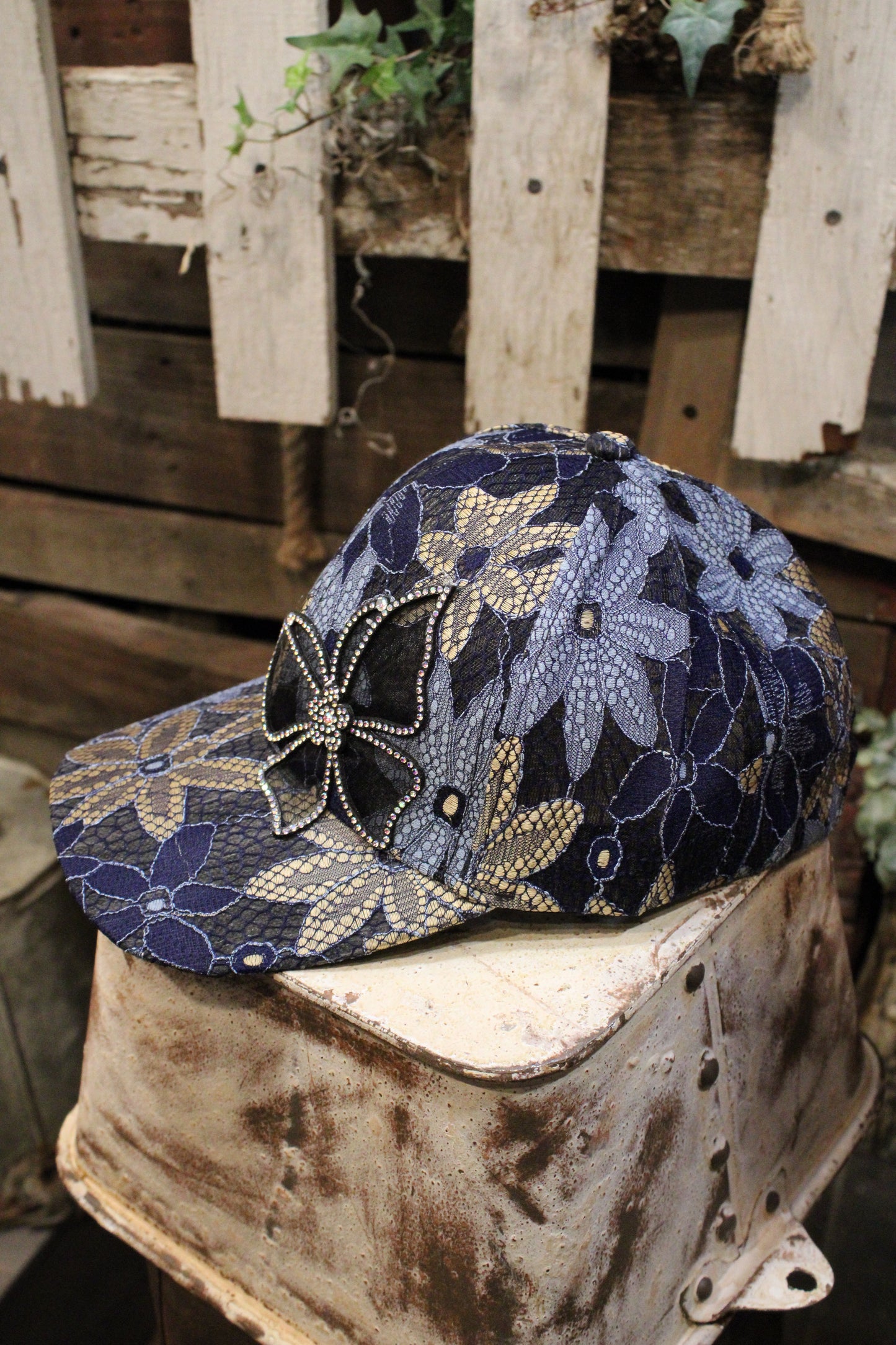 Lace Lux Blue Butterfly Cap