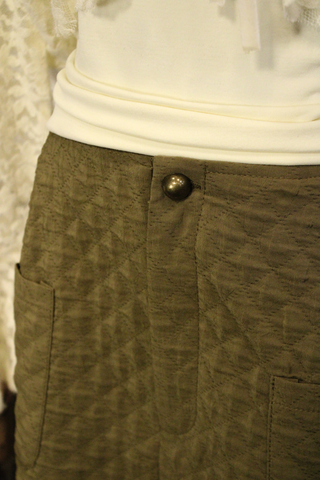 Fieldstone Quilted Olive Skirt
