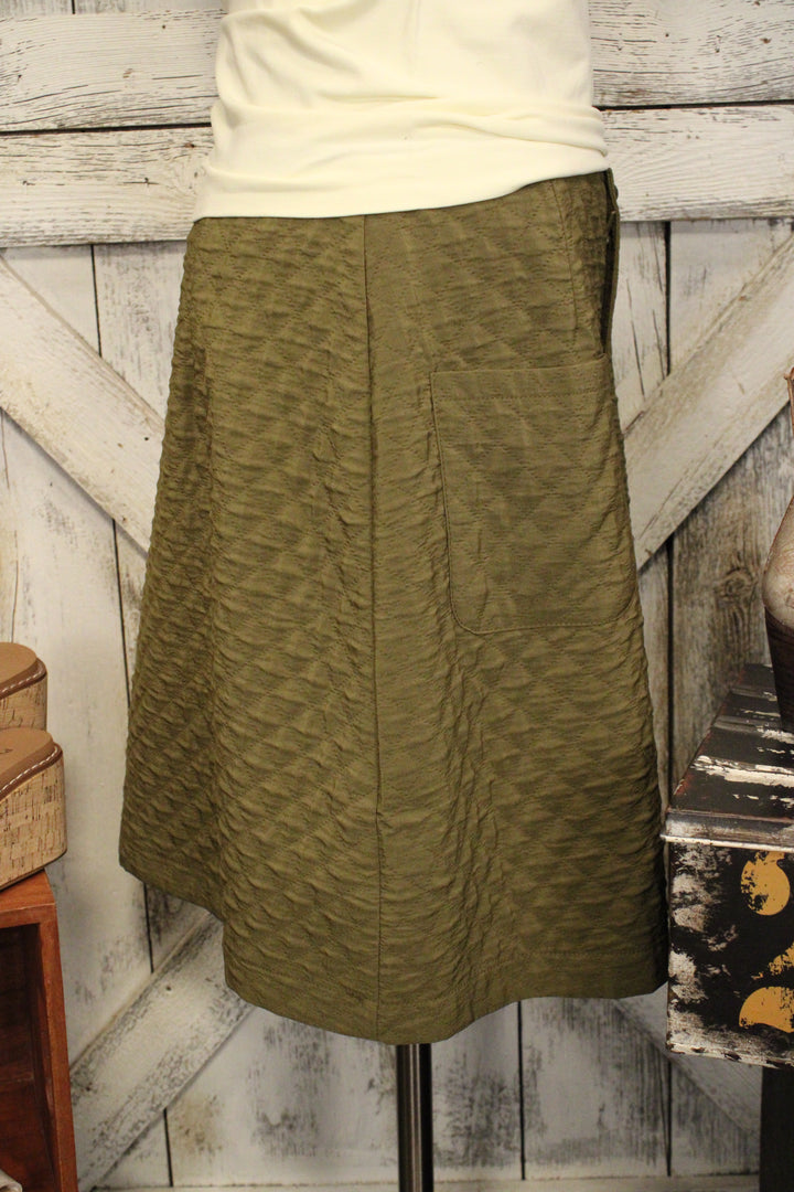 Fieldstone Quilted Olive Skirt