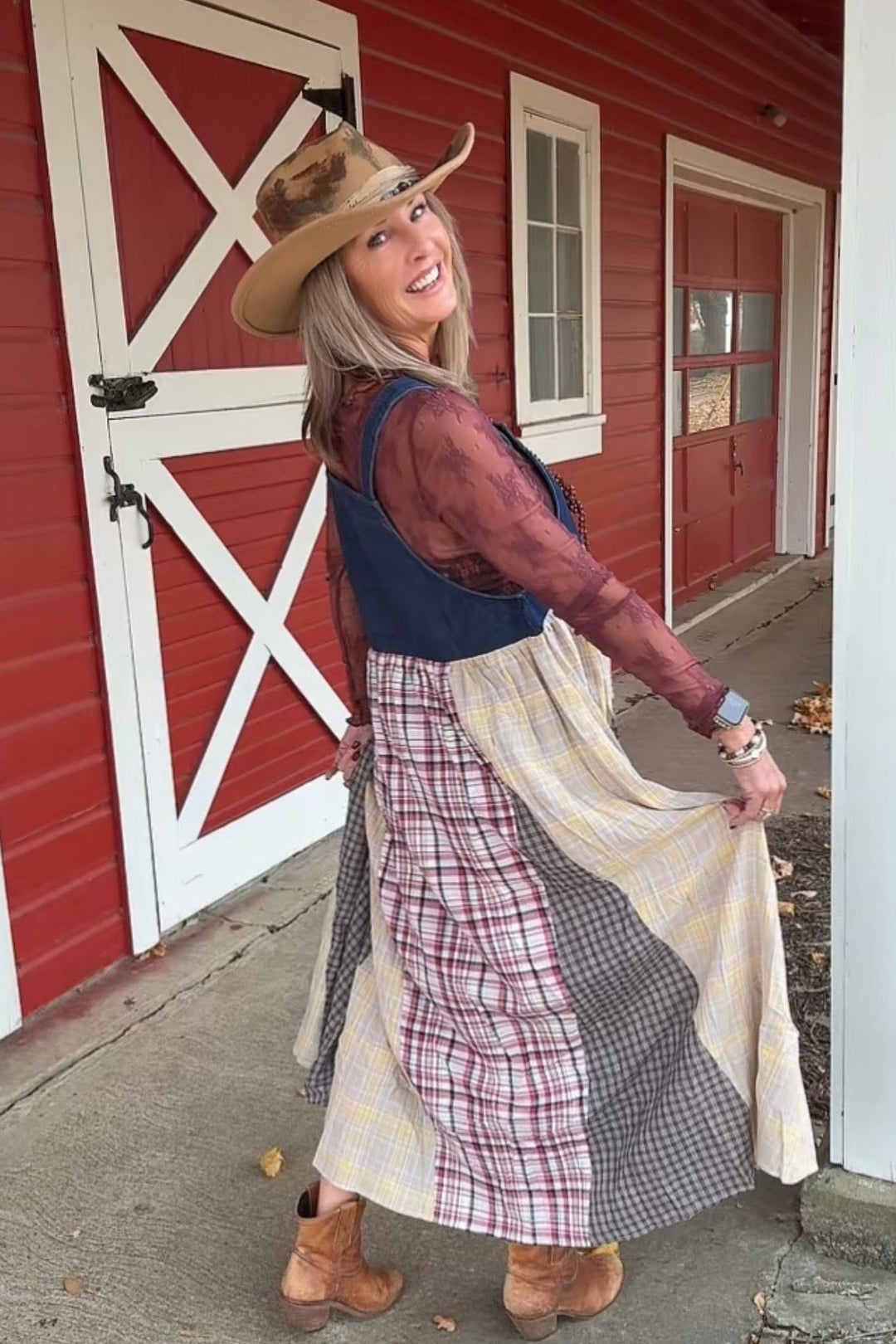 Prairie Patch Overalls Dress