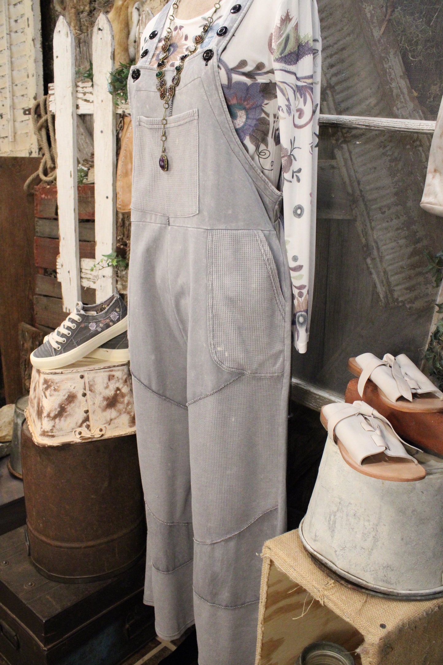 Cloud Nine Waffle Knit Overalls