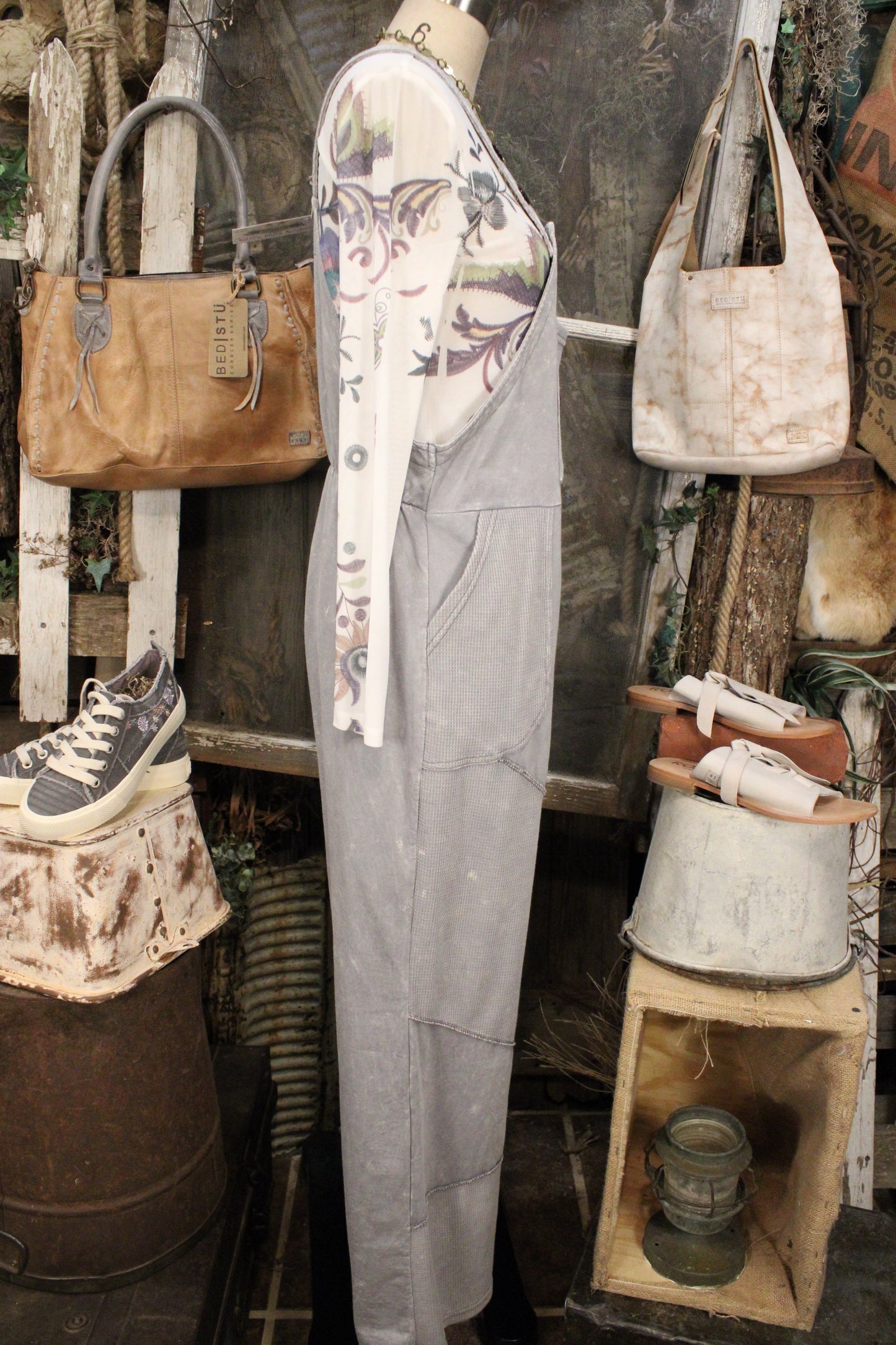 Cloud Nine Waffle Knit Overalls