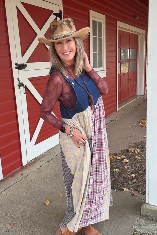 Prairie Patch Overalls Dress