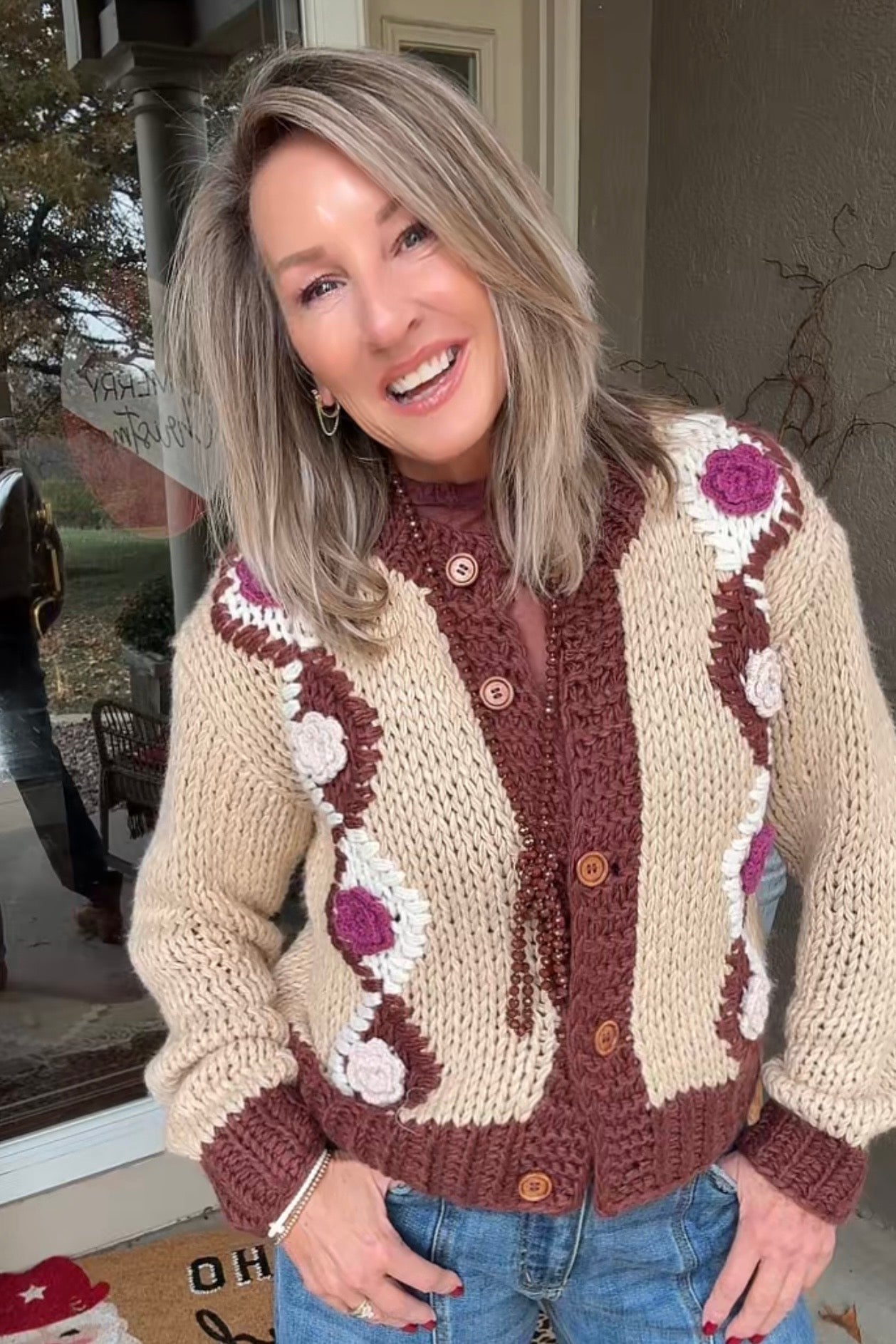 Maple Rose Knit Cardigan