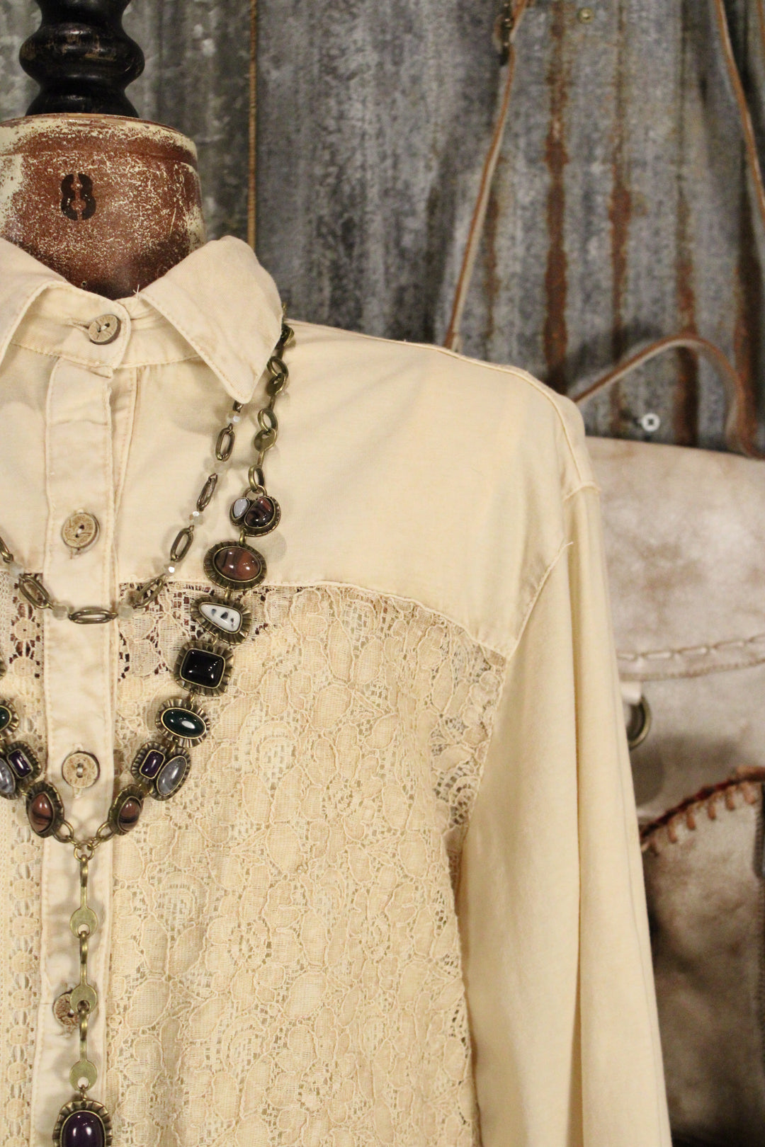 Heirloom Lace Latte Blouse