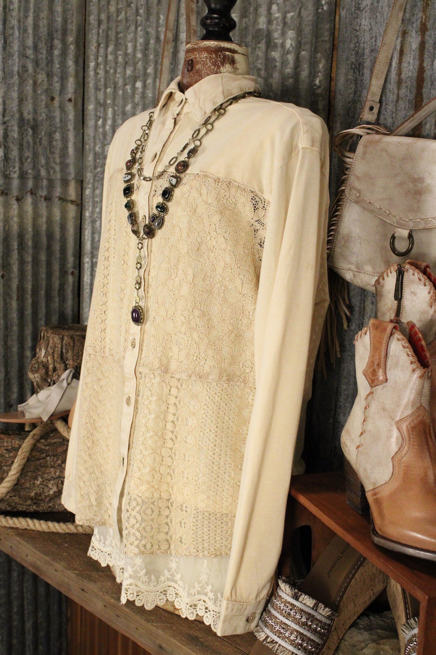 Heirloom Lace Latte Blouse