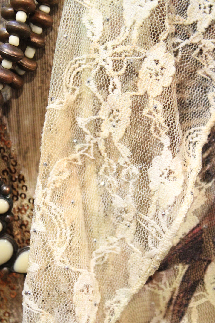 Fancy That Vintage Bird Beige Cardigan