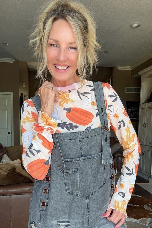 Pumpkin Patch Mesh Top