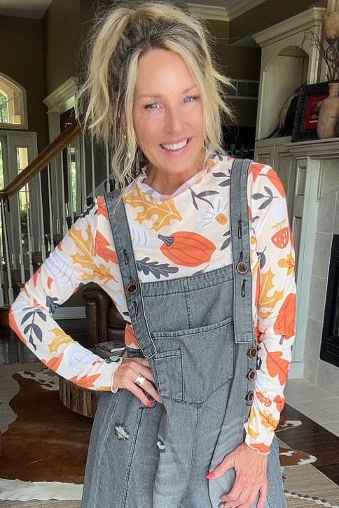 Pumpkin Patch Mesh Top