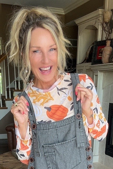 Pumpkin Patch Mesh Top