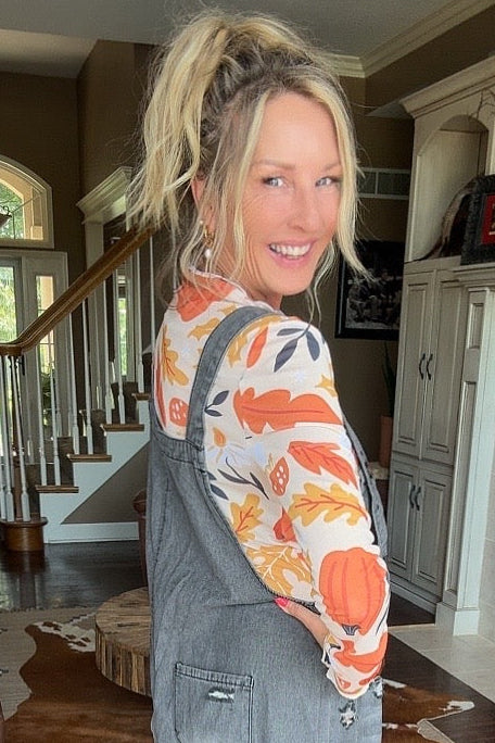 Pumpkin Patch Mesh Top