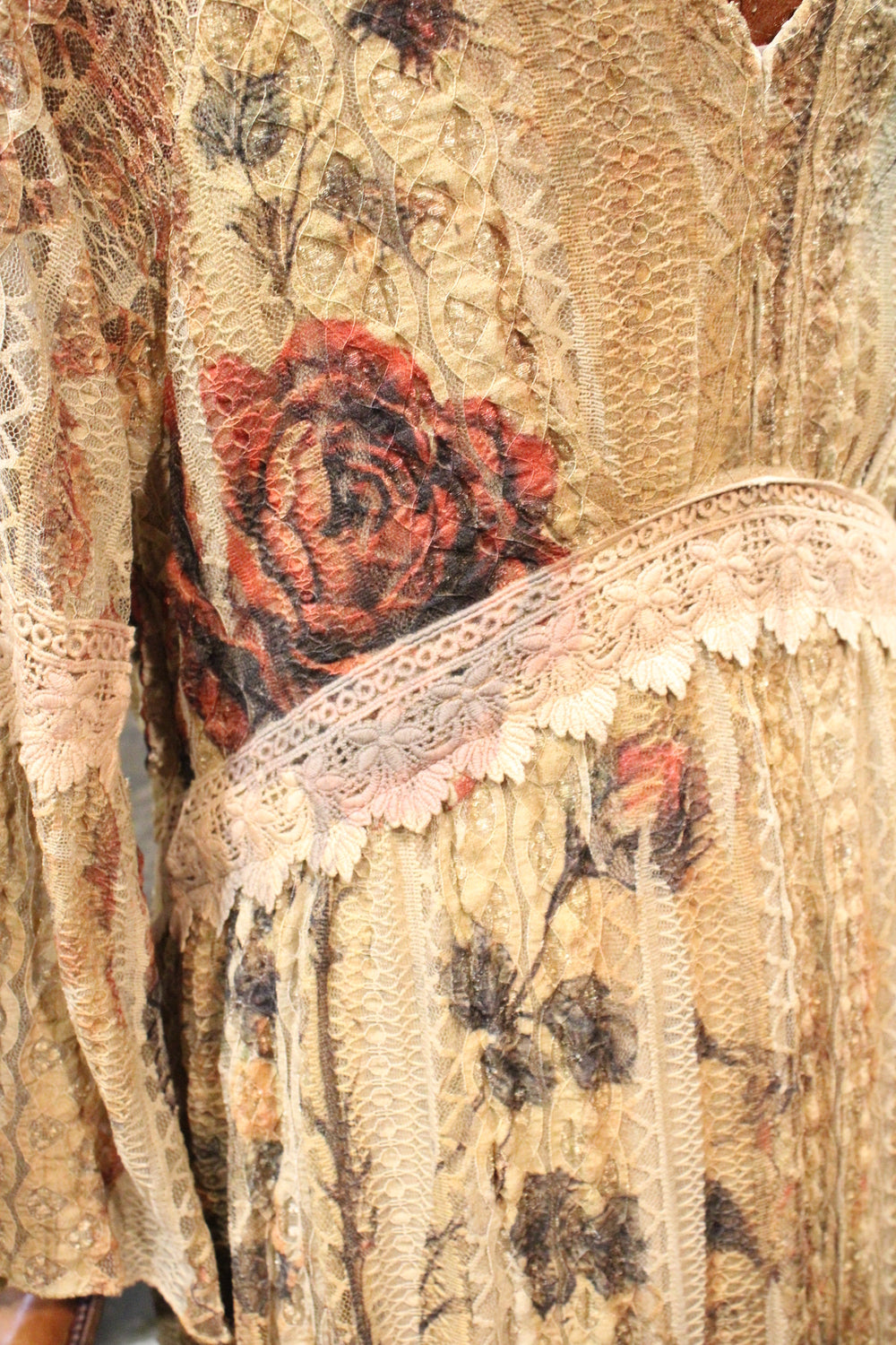 Lead Singer Vintage Bird Taupe Maxi Dress