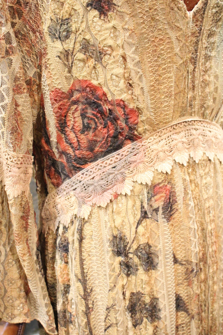 Lead Singer Vintage Bird Taupe Maxi Dress