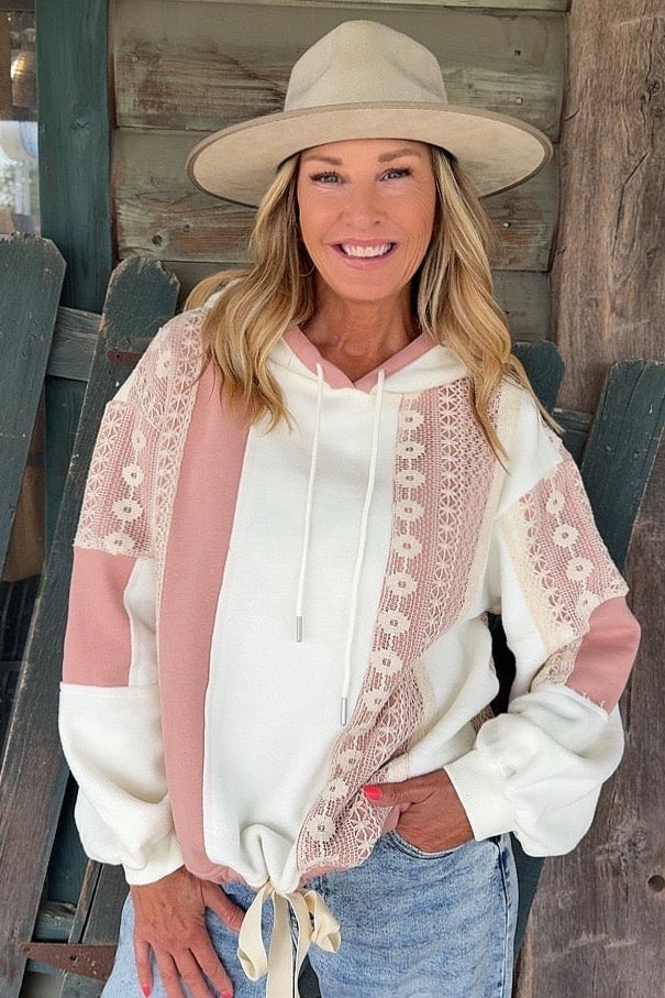 Blush Prairie Lace Hoodie