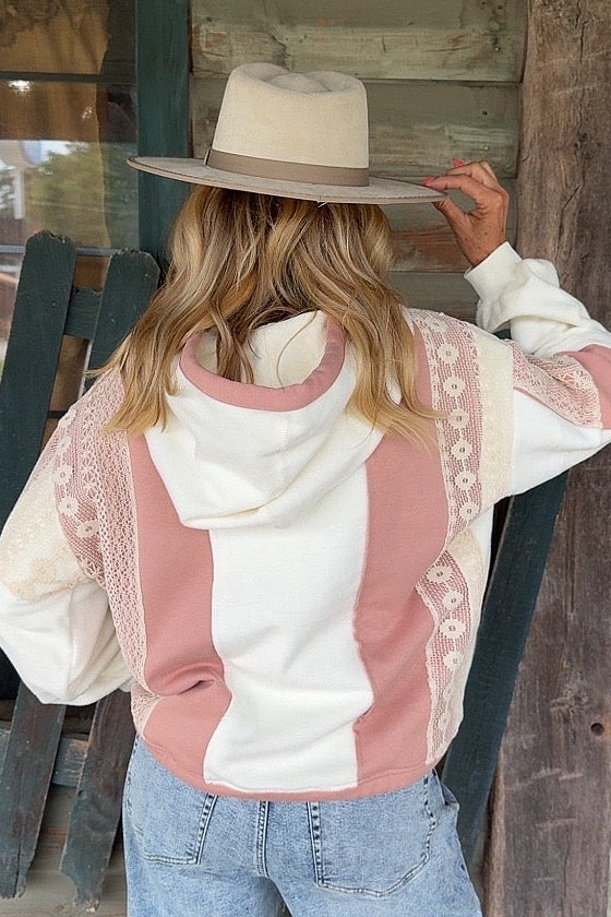 Blush Prairie Lace Hoodie