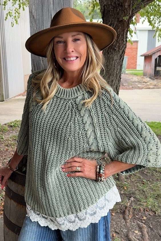 Vintage Juniper Lace Sweater
