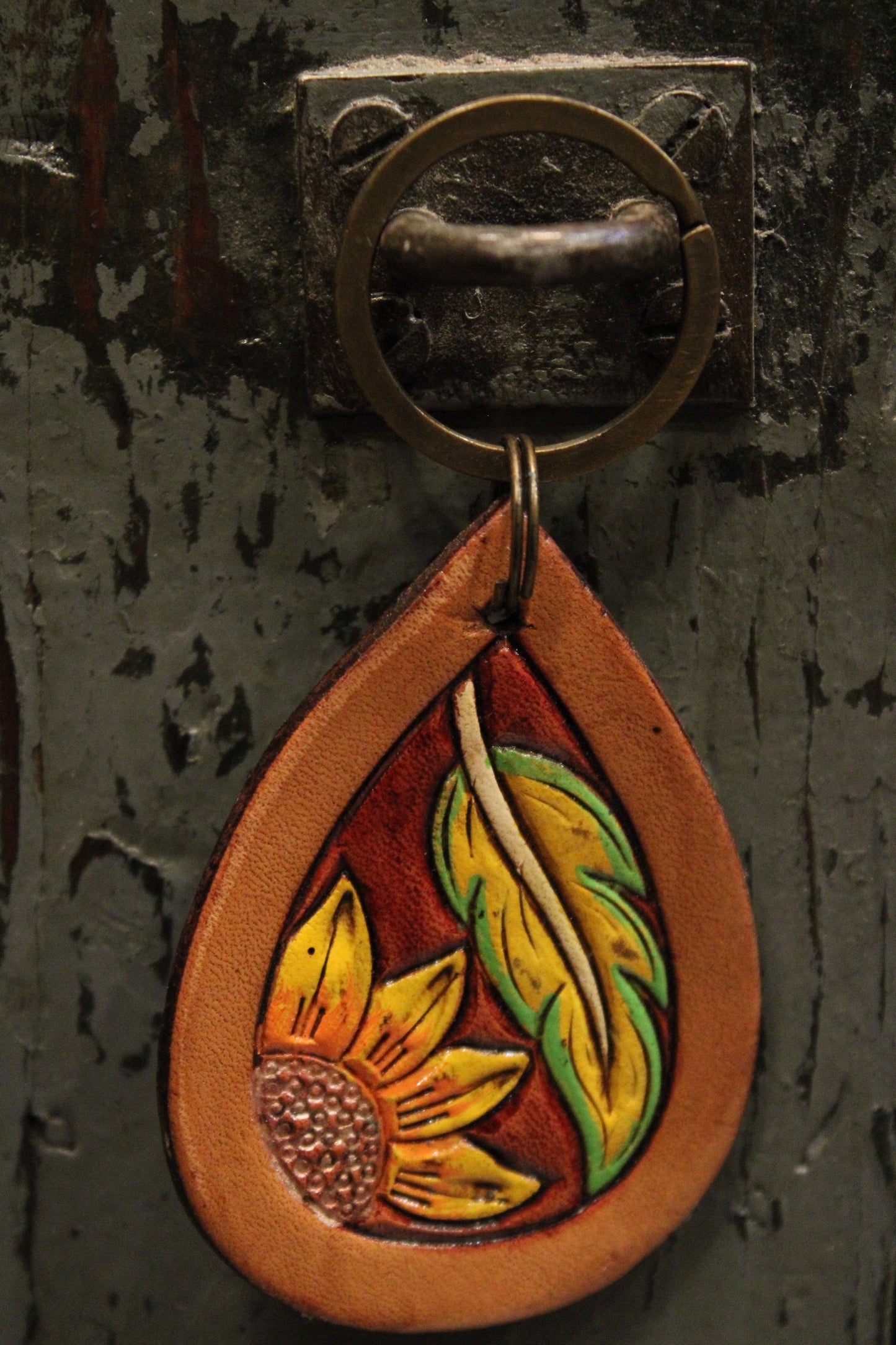 Prairie Sunshine Leather Keychain