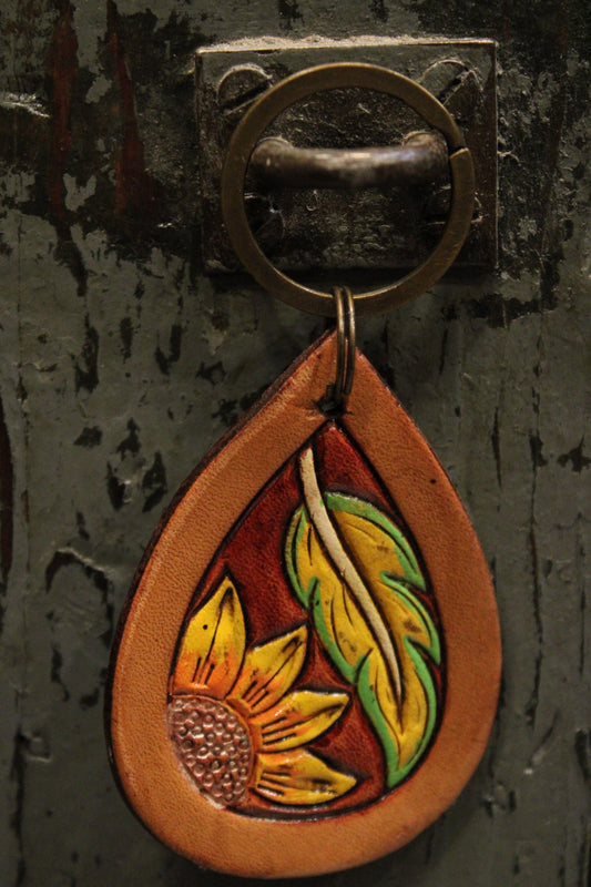 Prairie Sunshine Leather Keychain