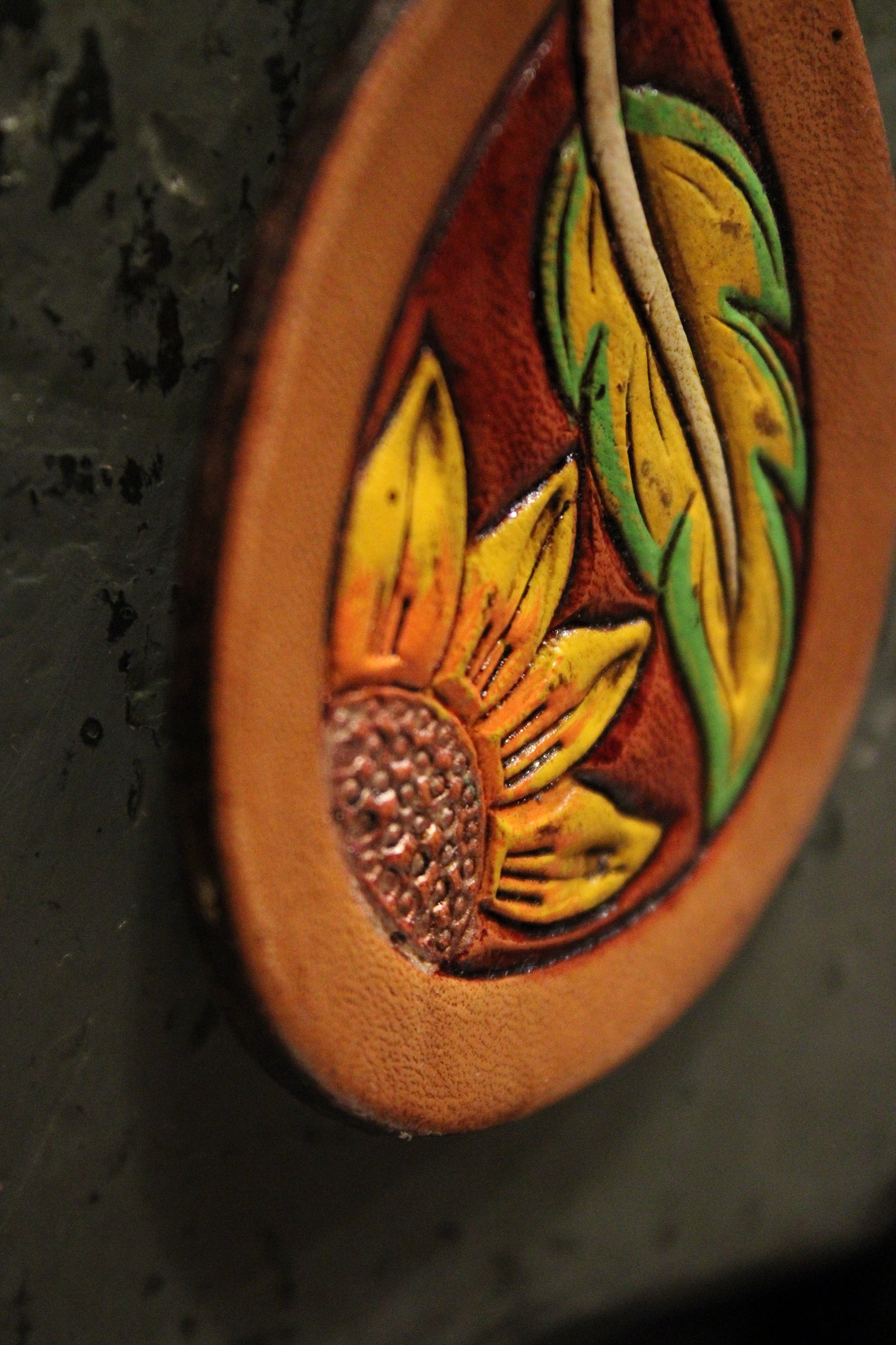 Prairie Sunshine Leather Keychain