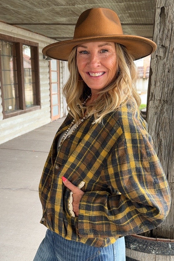 Honey & Hearth Plaid Jacket