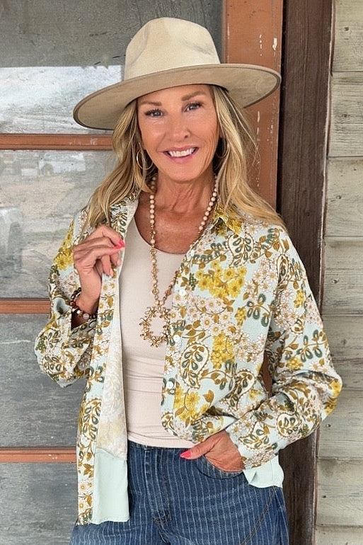 Golden Fern Floral Blouse