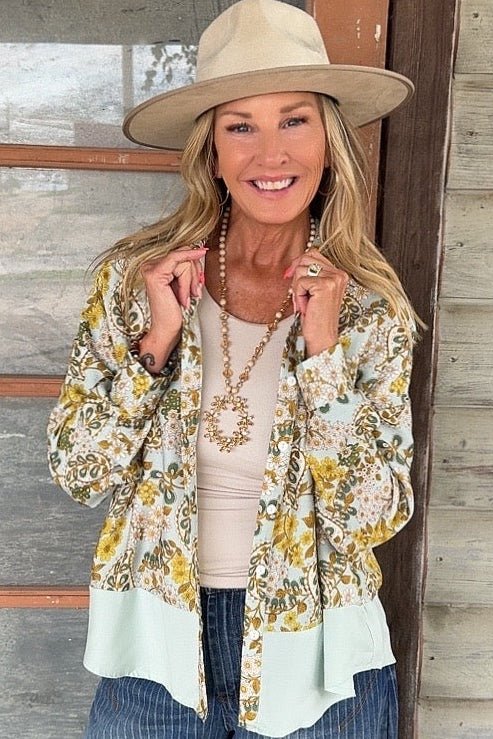 Golden Fern Floral Blouse