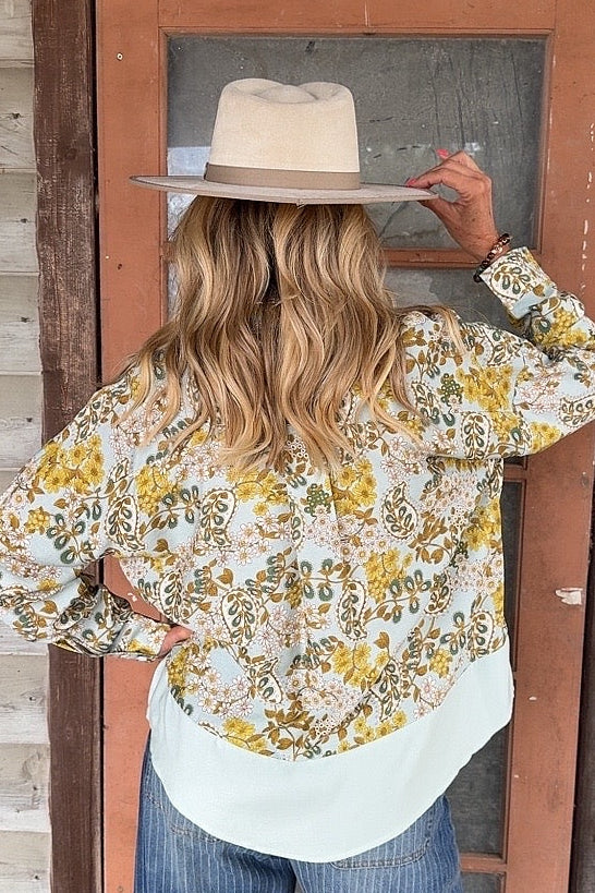 Golden Fern Floral Blouse