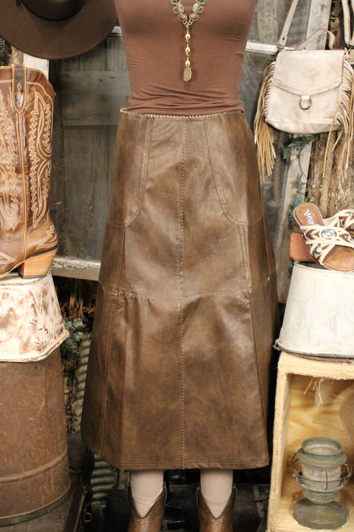 Copper Canyon Faux Leather Skirt