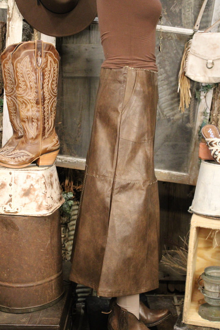 Copper Canyon Faux Leather Skirt