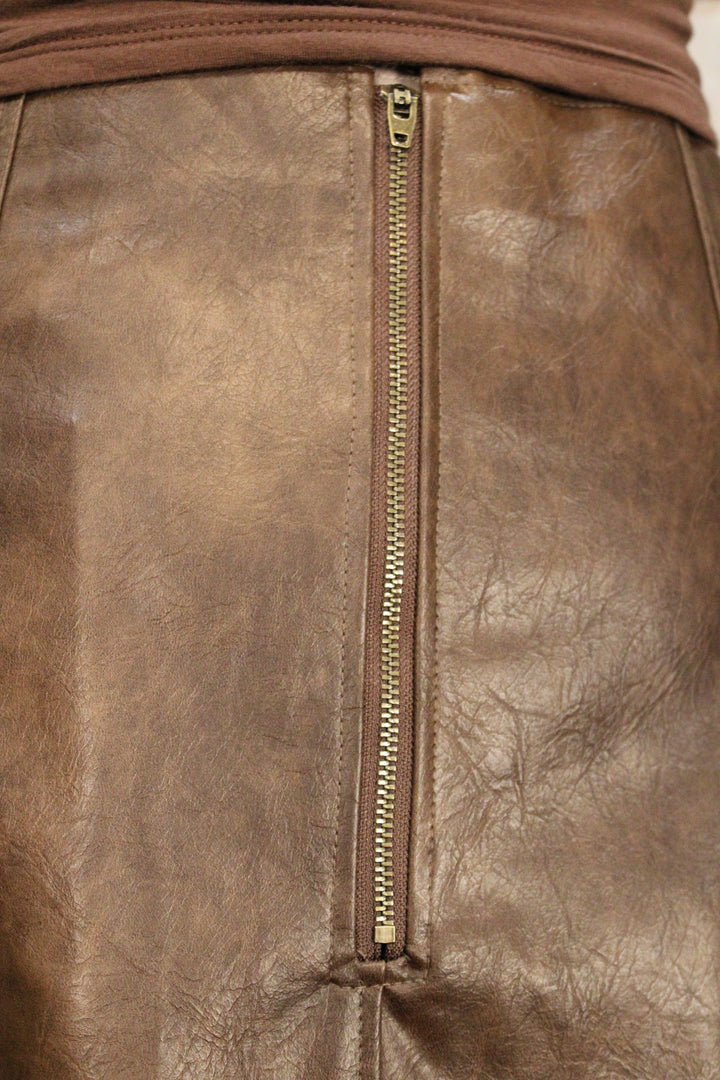 Copper Canyon Faux Leather Skirt