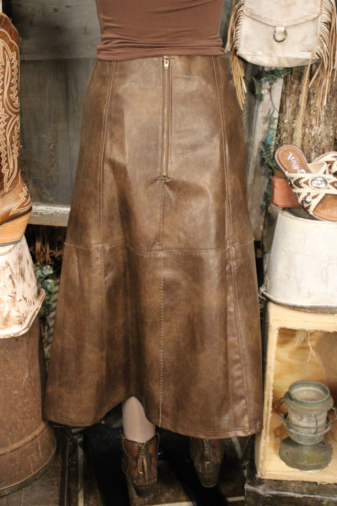 Copper Canyon Faux Leather Skirt