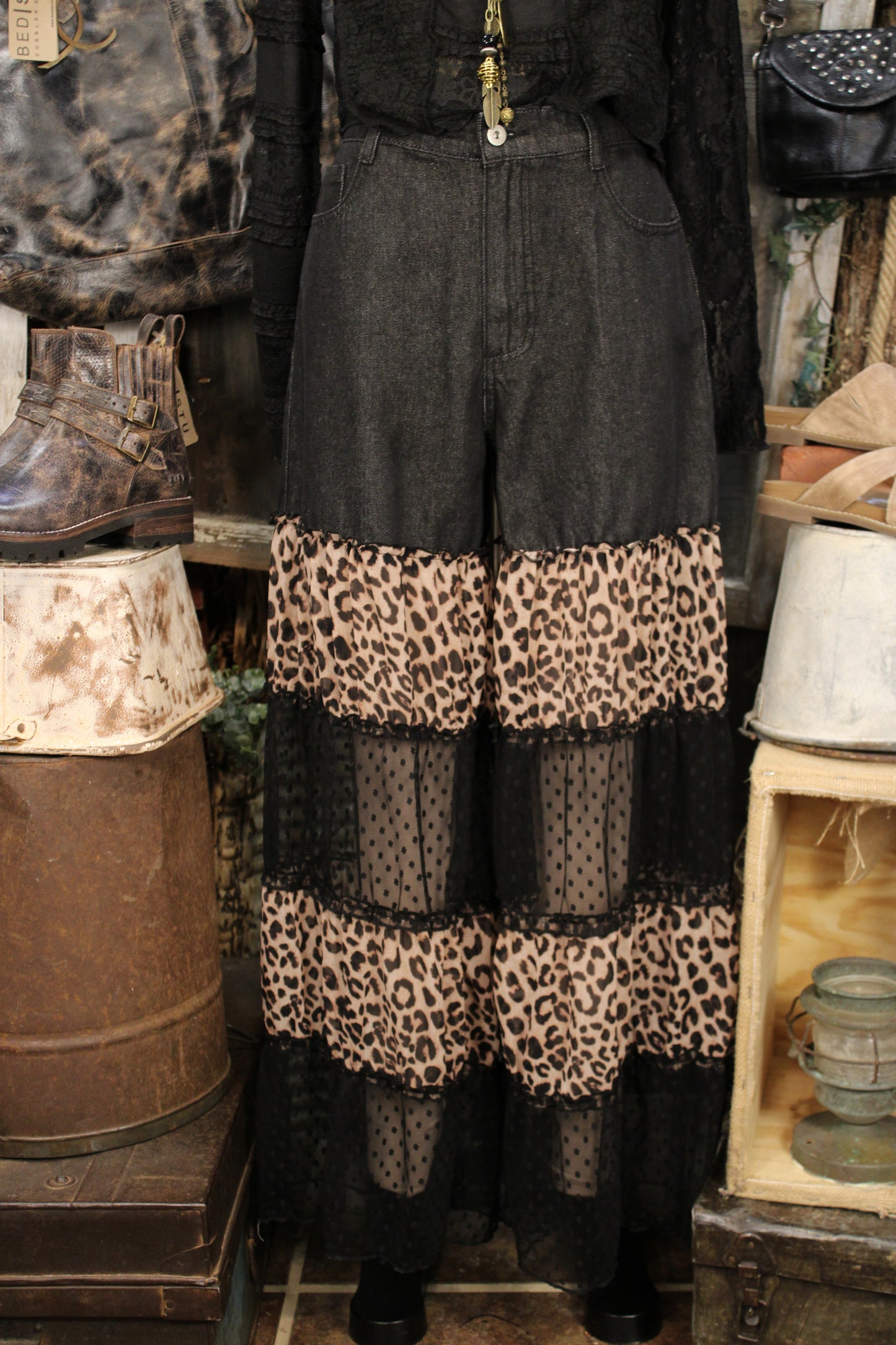 High Noon Leopard Lace Jeans