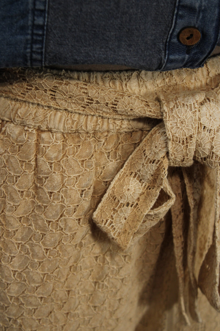 Heirloom Lace Latte Ruffle Pants