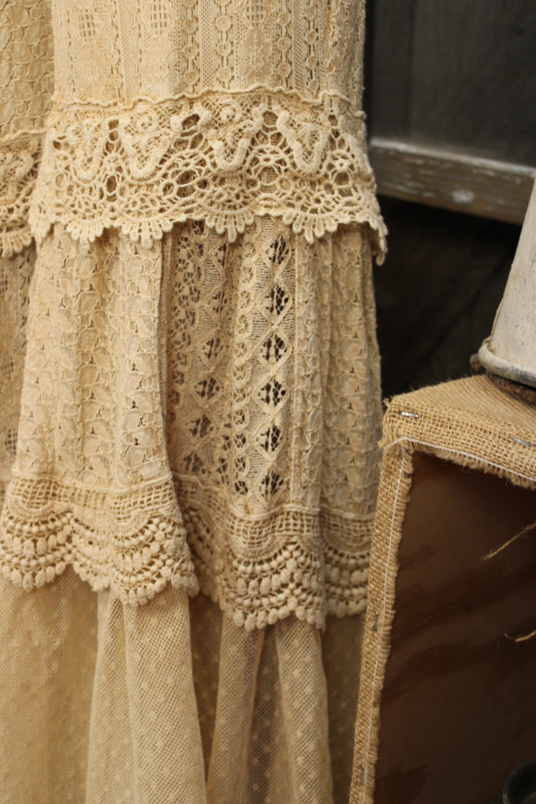 Heirloom Lace Latte Ruffle Pants