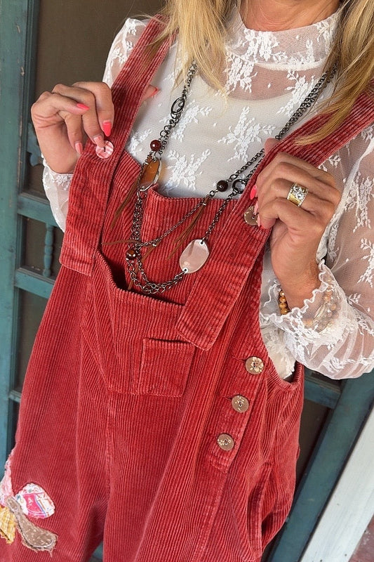 Spiced Apple Corduroy Overalls
