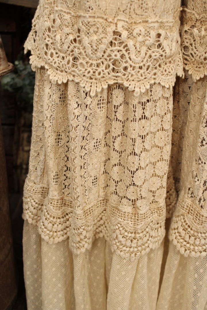 Heirloom Lace Latte Ruffle Pants