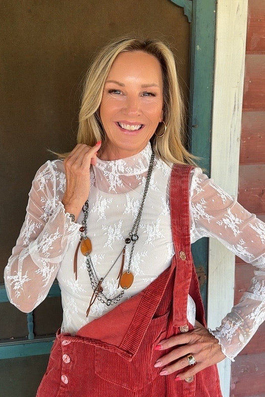 Whispering Lace Blouse In White