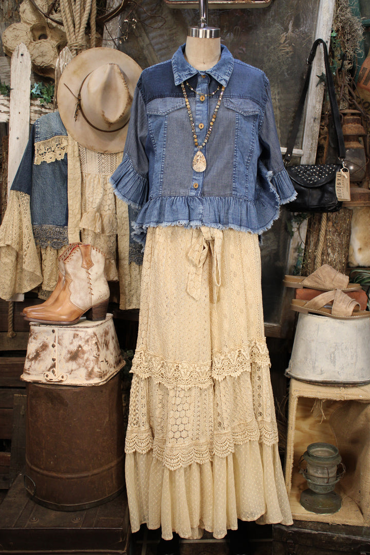 Heirloom Lace Latte Ruffle Pants