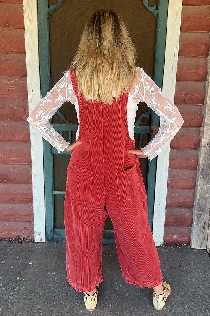 Spiced Apple Corduroy Overalls