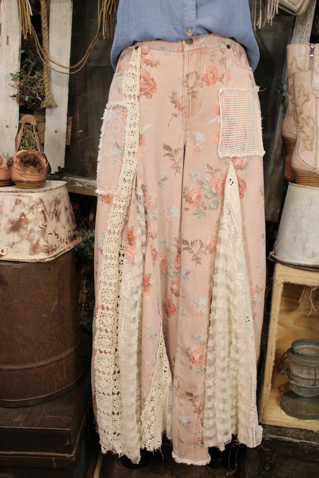Petals And Lace Jeans