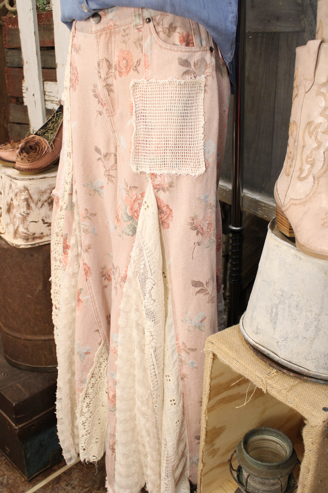 Petals And Lace Jeans