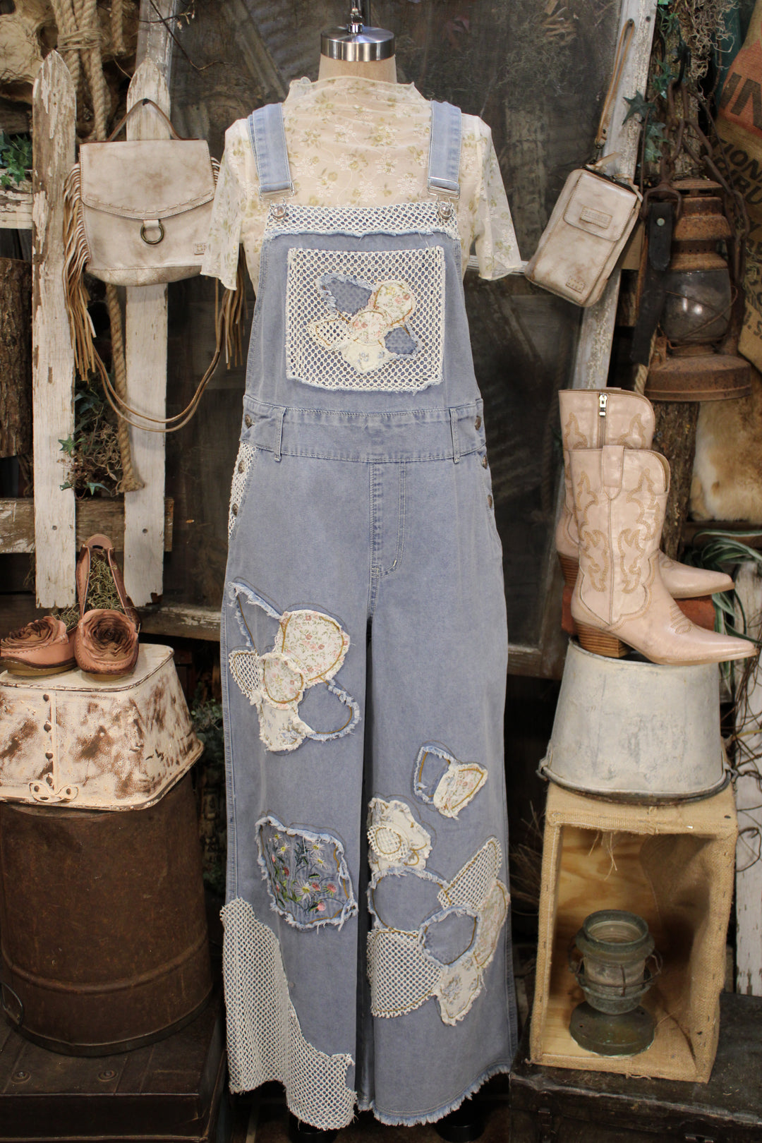 Meadow Stitch Denim Overalls