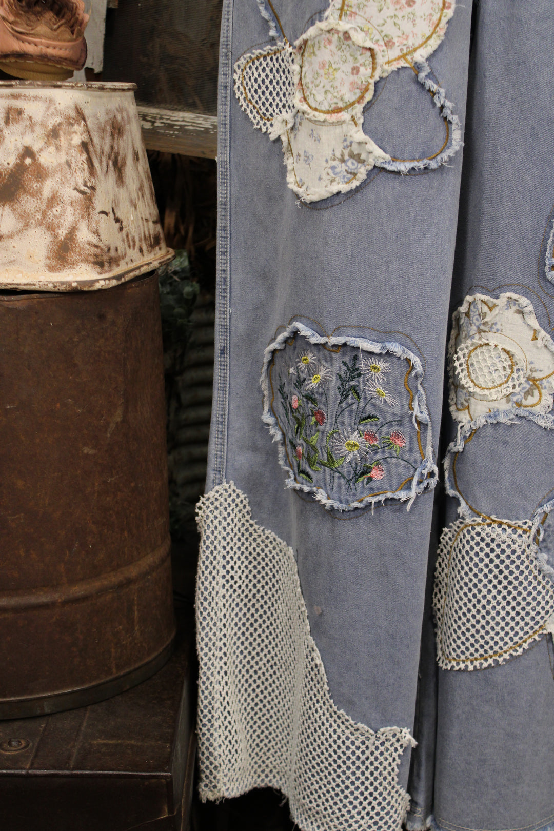 Meadow Stitch Denim Overalls