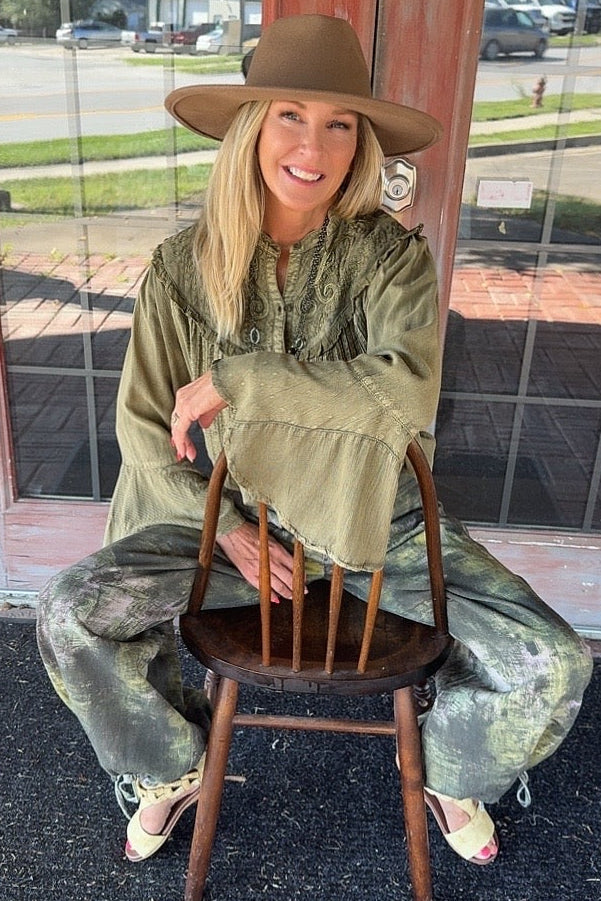 Mystic Olive Denim Pants