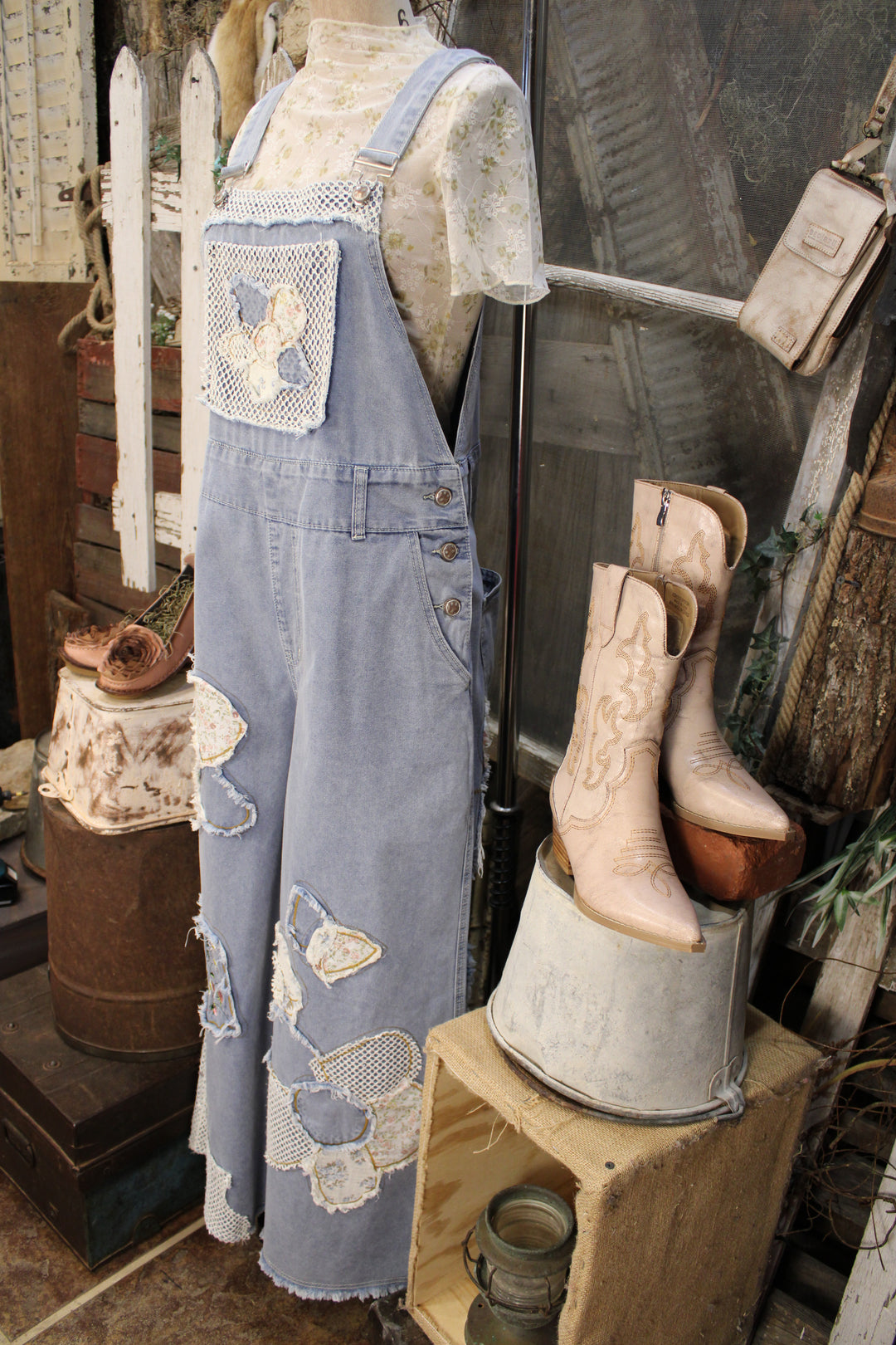 Meadow Stitch Denim Overalls