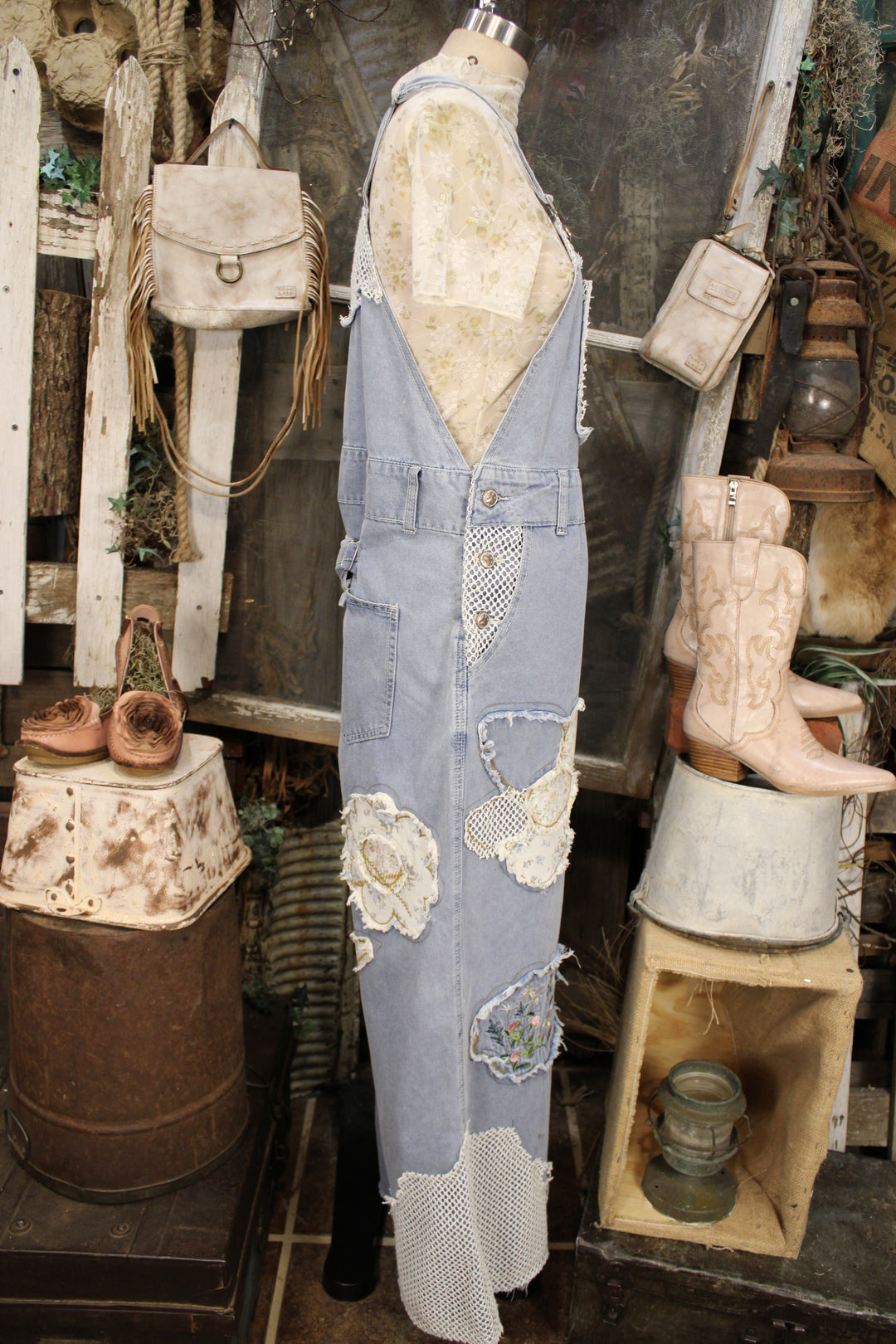 Meadow Stitch Denim Overalls