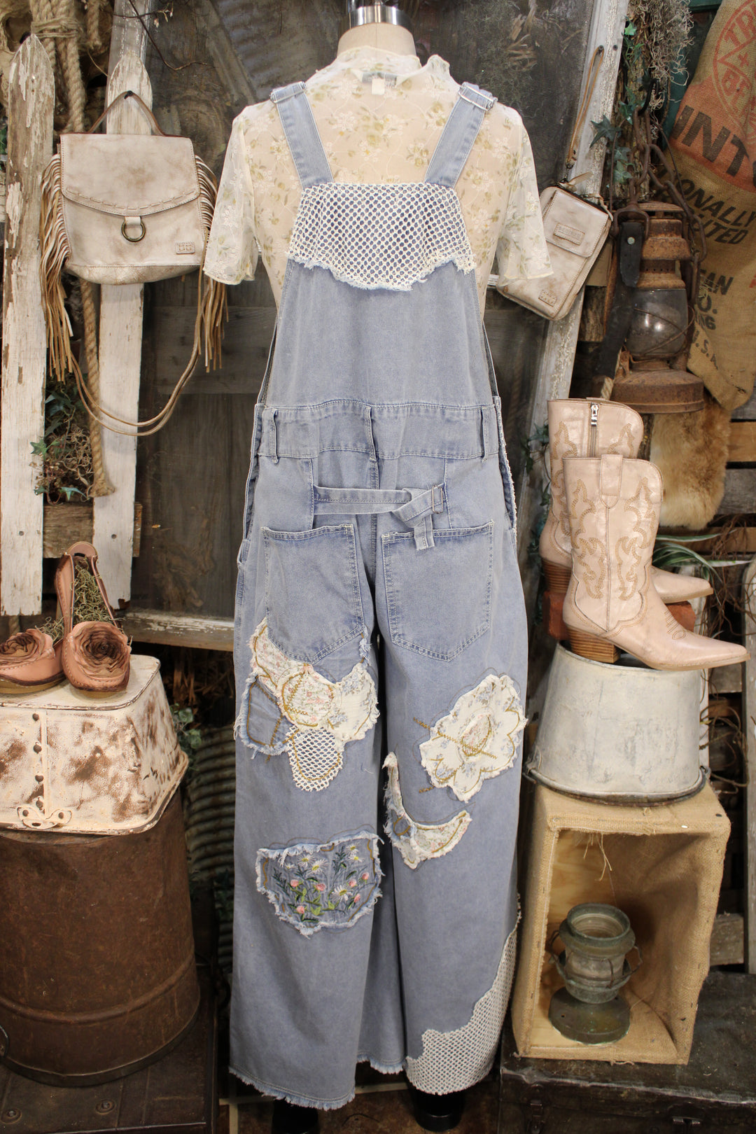 Meadow Stitch Denim Overalls
