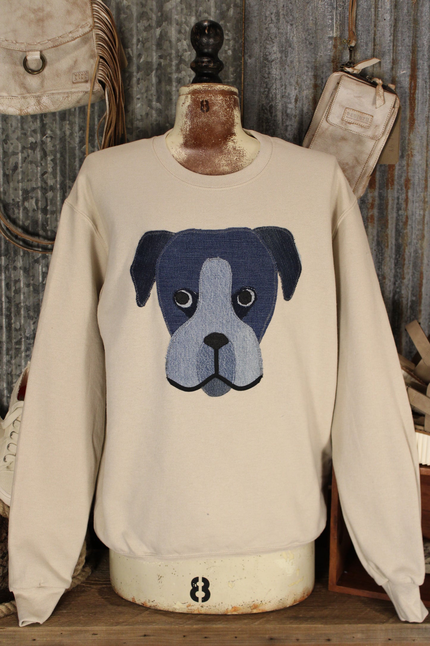 FGO Boxer Buddy Handmade Applique Sweatshirt